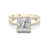 Princess Cut Lab Grown Diamond Hidden Halo Anniversary Ring