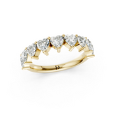 Shared Prong Heart Cut Half Eternity Band