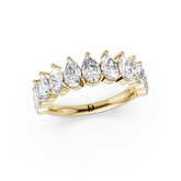 Shared Prong Pear Cut Half Eternity Band