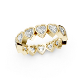 Heart Diamond Bezel Set Eternity Band