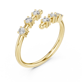 Six Stone Round Cut Diamond Open Cuff Bypass Band