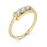 Triple Stone Round Cut Diamond Anniversary Band