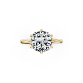Cushion Diamond Bypass Shank Solitaire Ring