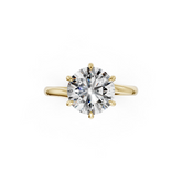 Round Diamond Bypass Shank Solitaire Ring