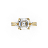 Asscher Diamond Double Band Engagement Ring