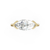 Marquise Cut Half Bezel Set Ring