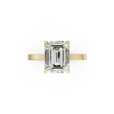 Emerald Cut V-Cathedral Shank Ring