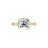 Cushion Cut V-Cathedral Shank Ring