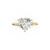 Heart Diamond Bypass Shank Solitaire Ring