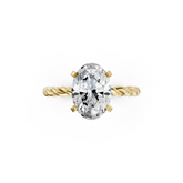 Oval Diamond Twisted Shank Ring