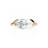 Marquise Cathedral Half Bezel Solitaire Ring