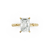 Radiant Diamond Twisted Shank Ring