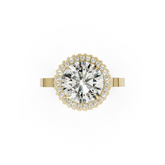 Round Diamond Double Halo Ring
