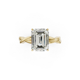 Emerald Cut Diamond Crisscross Ring
