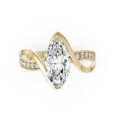 Marquise Cut Diamond Bypass With Ribbon Wrap Set Ring