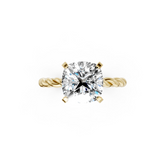 Cushion Diamond Twisted Shank Ring