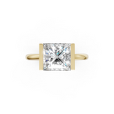 Princess Cut Half Bezel Set Ring