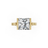 Princess Cathedral Half Bezel Solitaire Ring