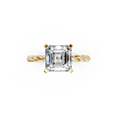 Asscher Diamond Twisted Shank Ring