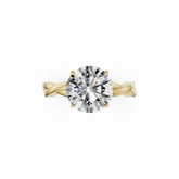 Round Cut Diamond Crisscross Ring