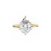 Pear Diamond Bypass Shank Solitaire Ring