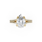 Pear Diamond Double Band Engagement Ring