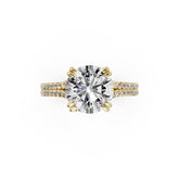 Round Diamond Double Band Engagement Ring