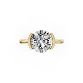 Round Cut Half Bezel Set Ring