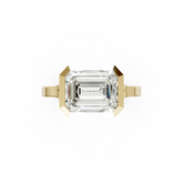 Emerald Cathedral Half Bezel Solitaire Ring