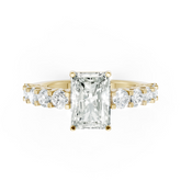Radiant Cut Diamond With Scalloped Graduated Shank Ring