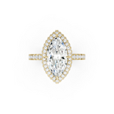 Marquise Diamond Halo Pave Set Ring