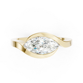Marquise Cut Diamond Bypass Bezel Engagement Ring