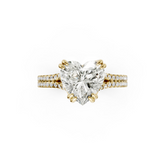 Heart Diamond Double Band Engagement Ring