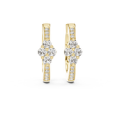 Lab Diamond Floral Cluster Huggie Earrings