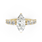 Marquise Cut Diamond With Scalloped Graduated Shank Ring
