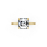 Asscher Cut V-Cathedral Shank Ring