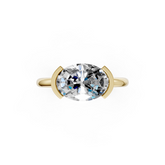 Oval Cut Half Bezel Set Ring