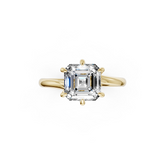 Asscher Diamond Bypass Shank Solitaire Ring