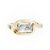 Radiant Cut Diamond Bypass Bezel Engagement Ring