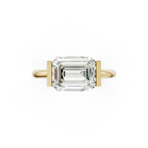Emerald Cut Half Bezel Set Ring