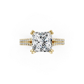 Princess Diamond Double Band Engagement Ring