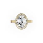 Oval Diamond Double Halo Ring