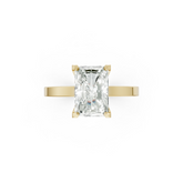 Radiant Cut V-Cathedral Shank Ring
