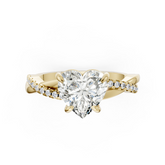 Heart Cut Diamond Twisted Infinity Ring With Half-Pavé Shank