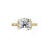 Cushion Cathedral Half Bezel Solitaire Ring