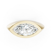 East-West Marquise Diamond Bezel Set Ring