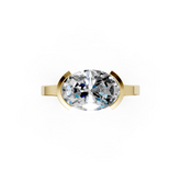 Oval Cathedral Half Bezel Solitaire Ring