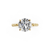 Round Diamond Twisted Shank Ring