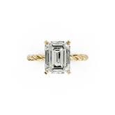 Emerald Diamond Twisted Shank Ring