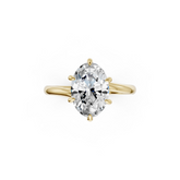 Oval Diamond Bypass Shank Solitaire Ring